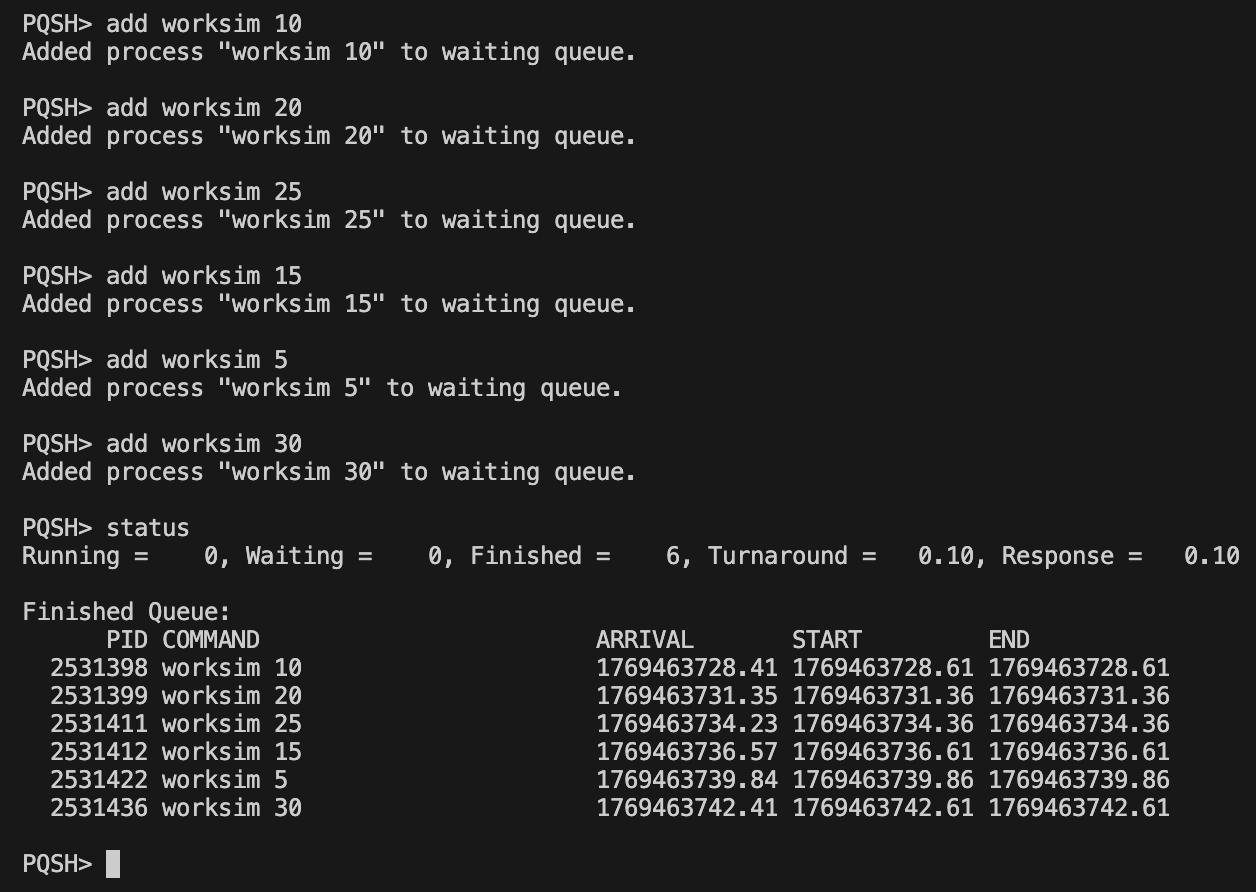 Screenshot of PQSH